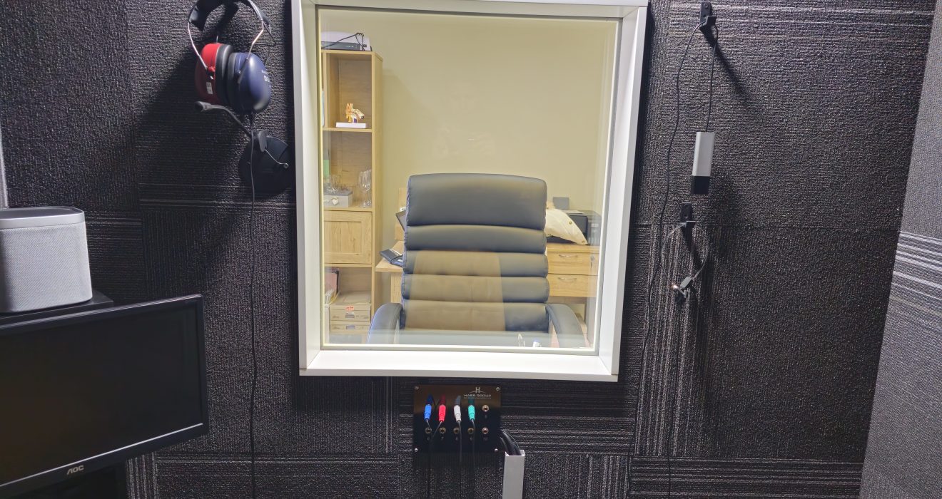Inside the sound-treated diagnostic audiology booth