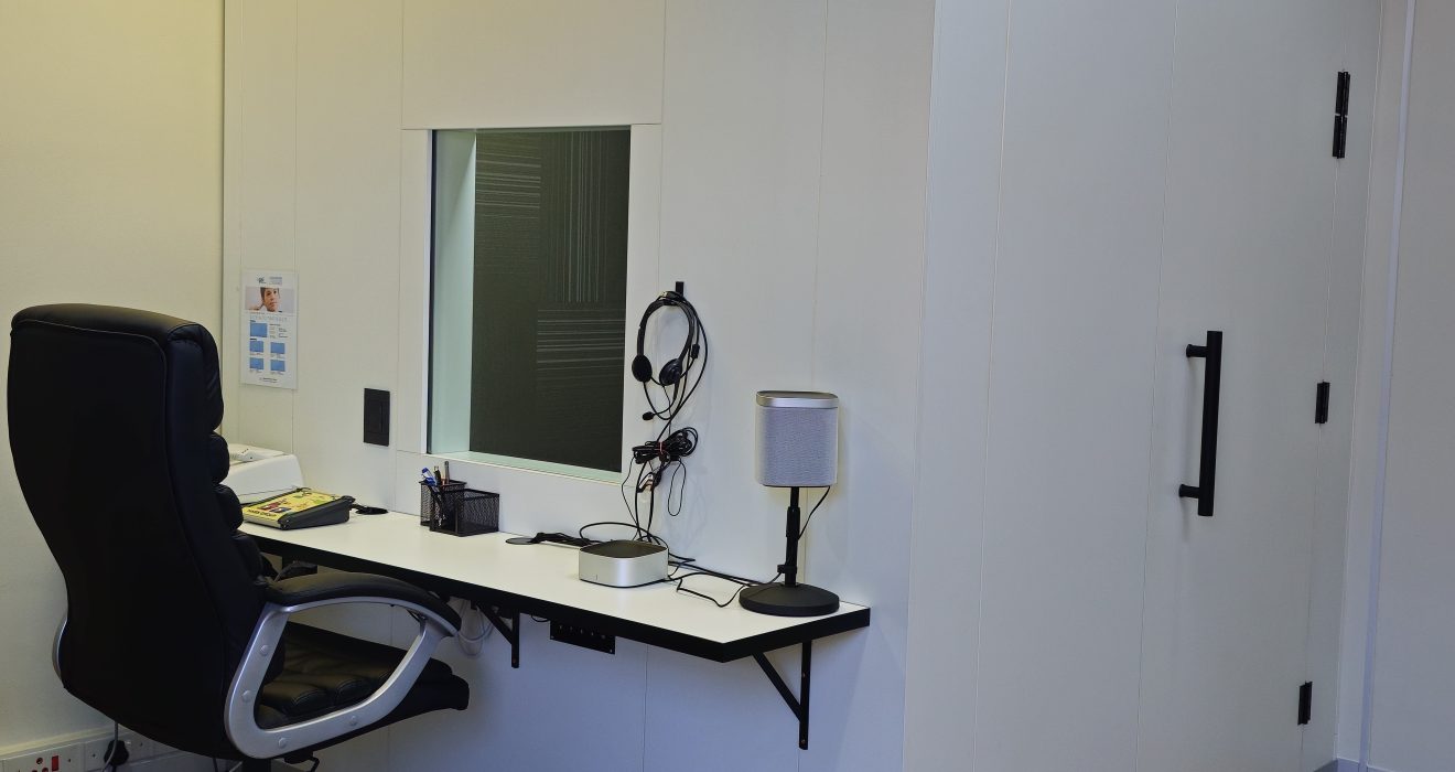 Audiology consultation room and sound-treated booth in Bryanston