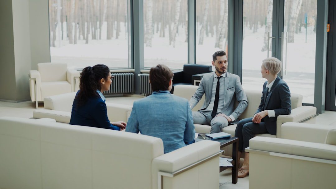 Private employee consultation taking place in a bright modern office