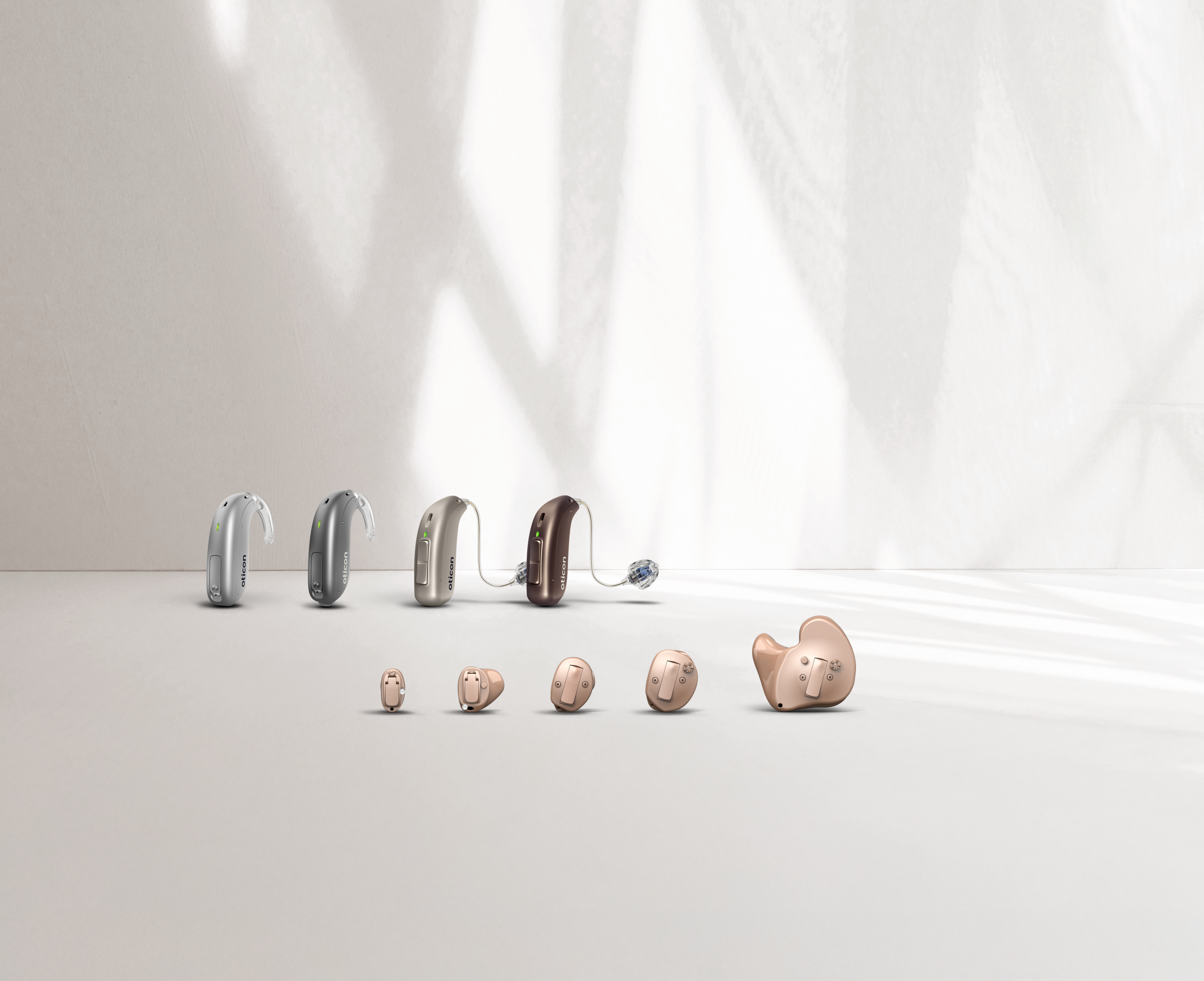 Oticon Jet PX hearing aids across behind-the-ear, receiver-in-canal and custom styles