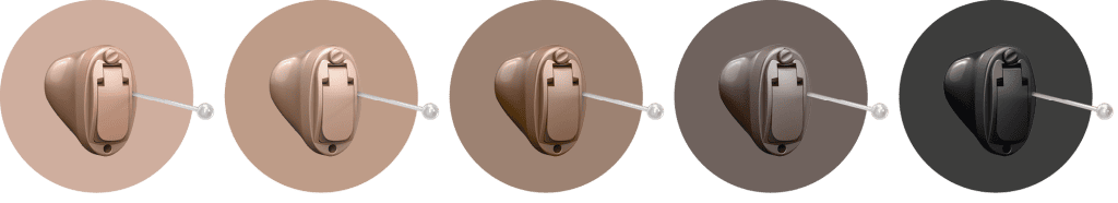 Oticon Own invisible-in-canal hearing aids in multiple shell colours
